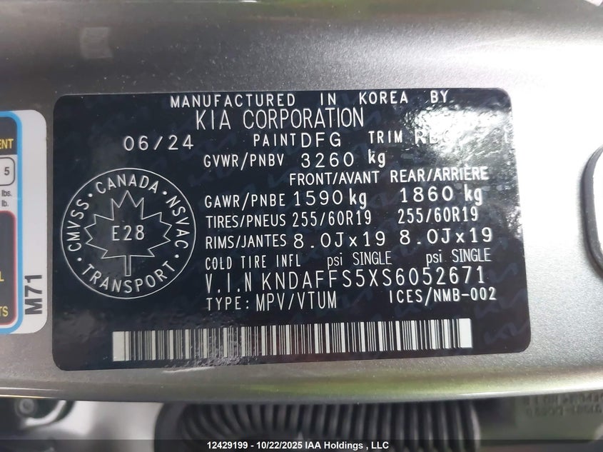 KNDAFFS5XS6052671 2025 KIA EV9 photo no. 9