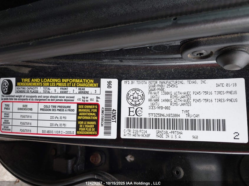 5TFDZ5BN6JX032084 2018 TOYOTA TACOMA photo no. 18