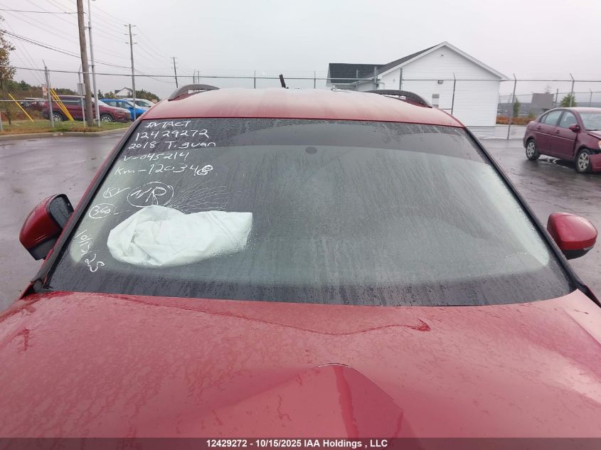 2018 Volkswagen Tiguan S VIN: 3VV0B7AX2JM045214 Lot: 12429272