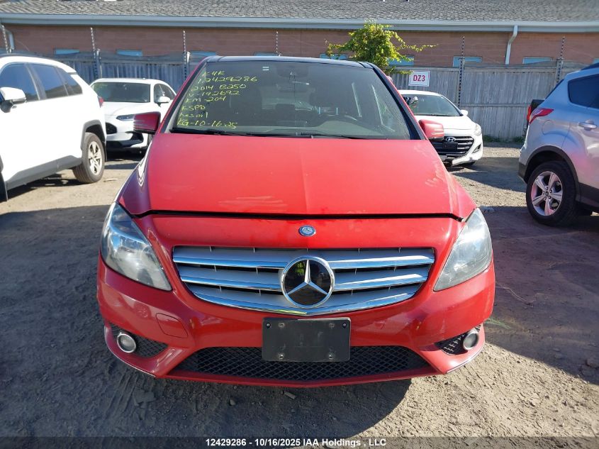 2014 Mercedes-Benz B250 VIN: WDDMH4EBXEJ192692 Lot: 12429286
