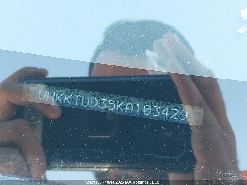 2019 Toyota Yaris VIN: VNKKTUD35KA103429 Lot: 12429388