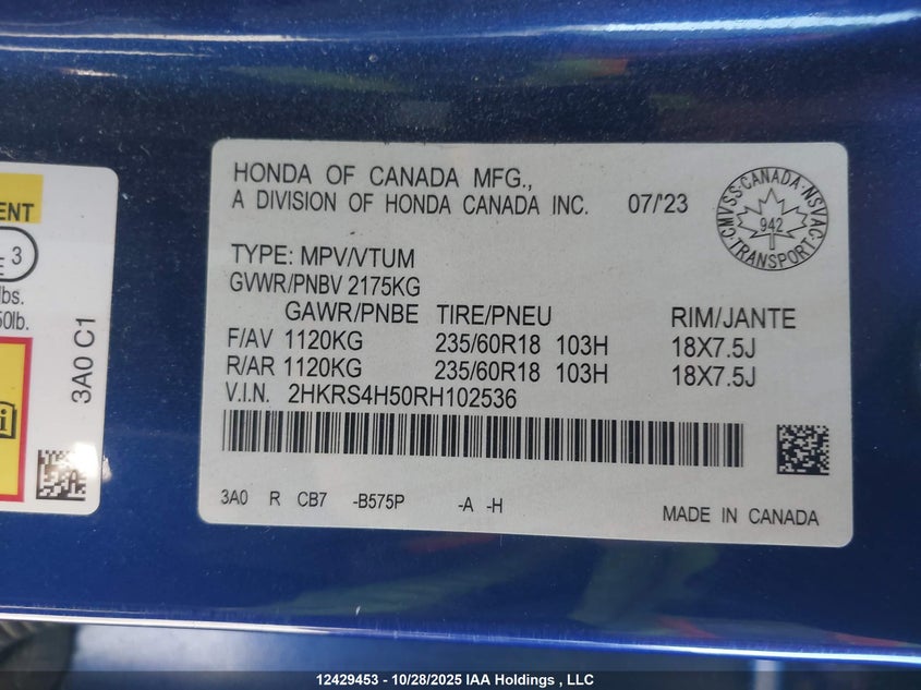 2HKRS4H50RH102536 2024 HONDA CR-V photo no. 9