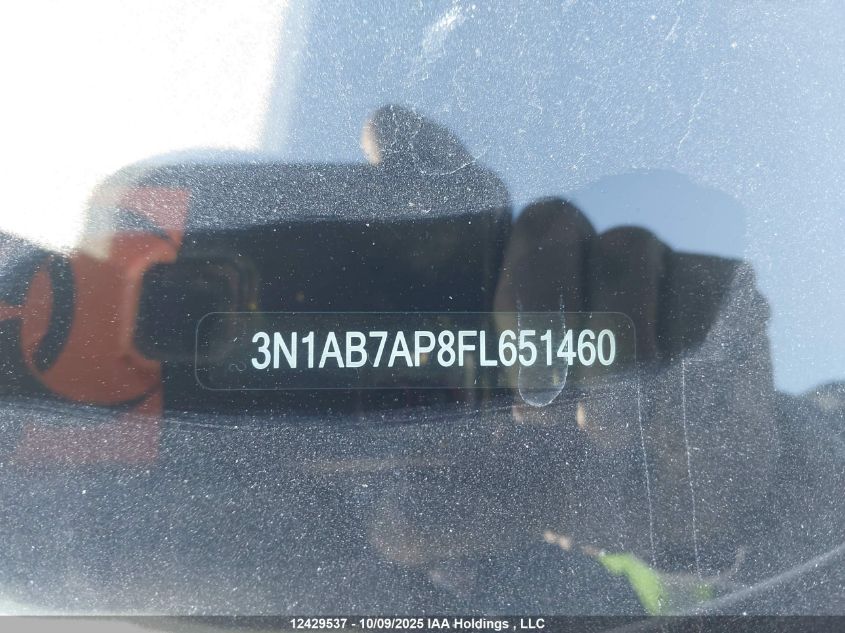 2015 Nissan Sentra S/Sv/Sr/Sl VIN: 3N1AB7AP8FL651460 Lot: 12429537