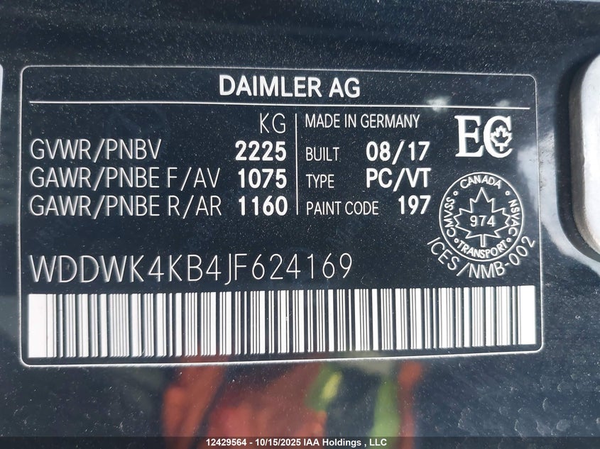 2018 Mercedes-Benz C 300 4Matic VIN: WDDWK4KB4JF624169 Lot: 12429564