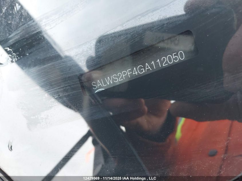 2016 Land Rover Range Rover Sport Hst Le VIN: SALWS2PF4GA112050 Lot: 12429569