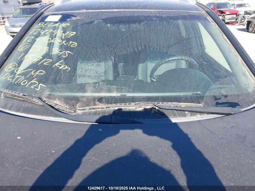 2012 Kia Sorento Lx VIN: 5XYKT3A63CG223345 Lot: 12429617