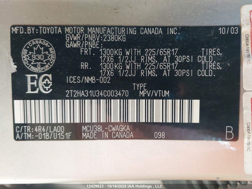 2T2HA31U34C003470 2004 LEXUS RX photo no. 18
