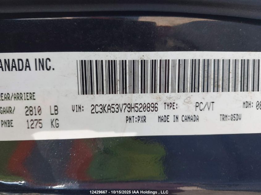 2009 Chrysler 300 Touring VIN: 2C3KA53V79H520896 Lot: 12429667