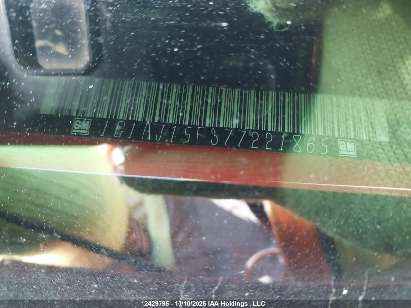 2007 Chevrolet Cobalt Ls VIN: 1G1AJ15F377221865 Lot: 12429795