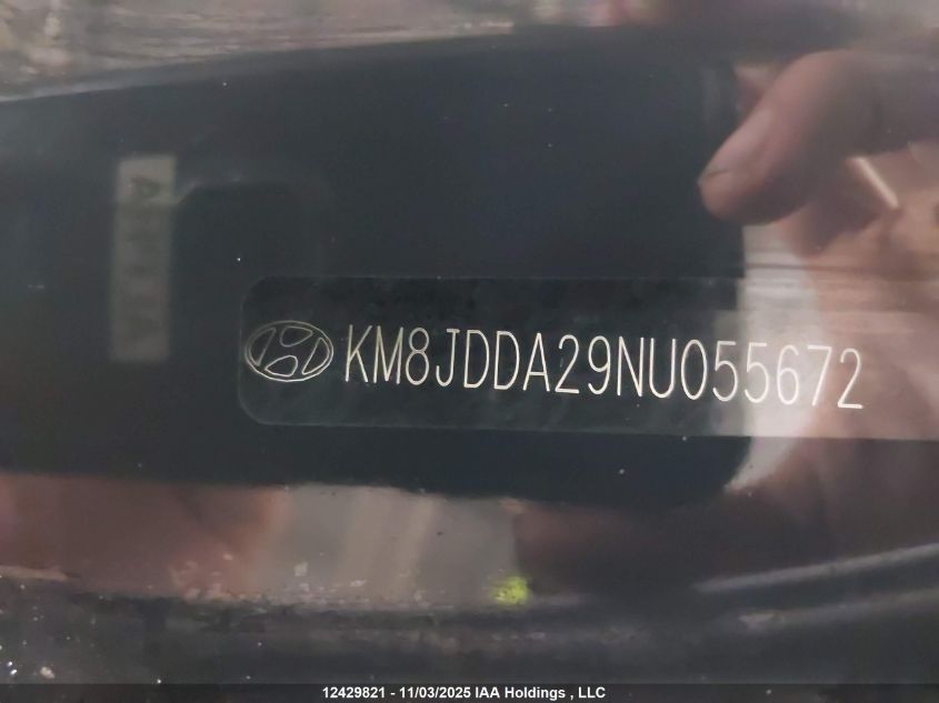 2022 Hyundai Tucson Luxury/Ultimate VIN: KM8JDDA29NU055672 Lot: 12429821
