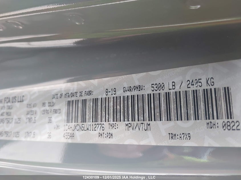 1C4HJXDN5LW112776 2020 JEEP WRANGLER photo no. 9