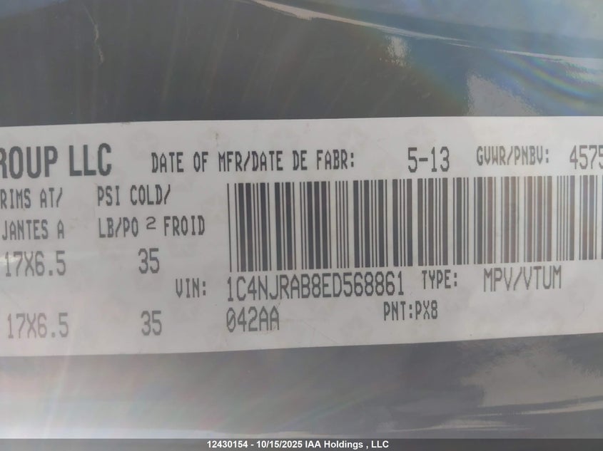 1C4NJRAB8ED568861 2014 JEEP LIBERTY (PATRIOT) photo no. 9