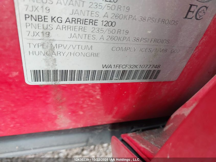 2019 Audi Q3 2.0T Technik VIN: WA1FECF32K1077748 Lot: 12430239