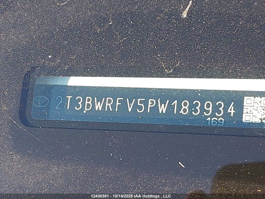 2023 Toyota Rav4 Le VIN: 2T3BWRFV5PW183934 Lot: 12430381