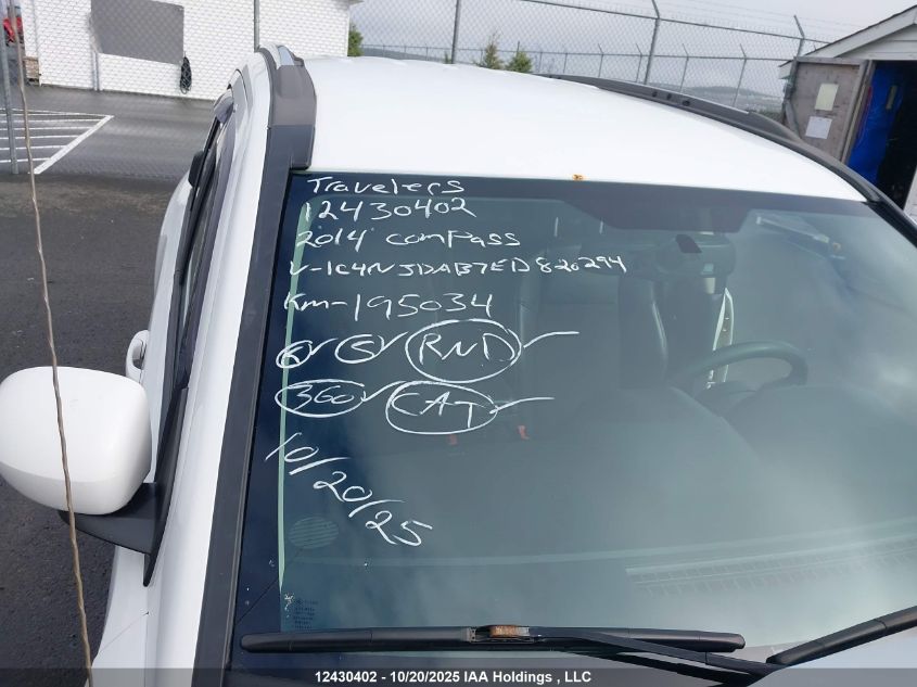 2014 Jeep Compass Sport VIN: 1C4NJDAB7ED820294 Lot: 12430402