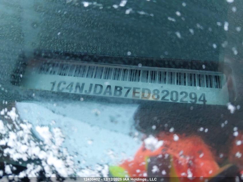 2014 Jeep Compass Sport VIN: 1C4NJDAB7ED820294 Lot: 12430402