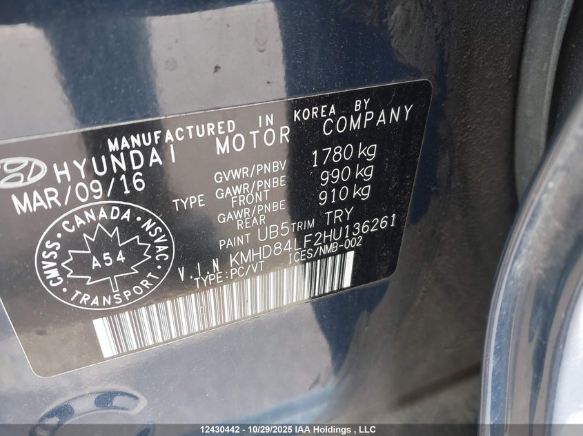 KMHD84LF2HU136261 2017 HYUNDAI ELANTRA photo no. 18