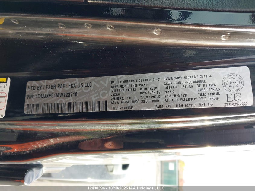 1C4JJXP61MW723718 2021 JEEP WRANGLER photo no. 9