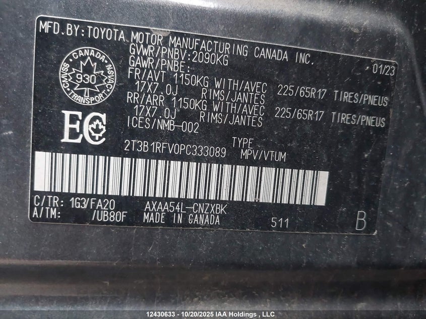 2T3B1RFV0PC333089 2023 TOYOTA RAV 4 photo no. 19