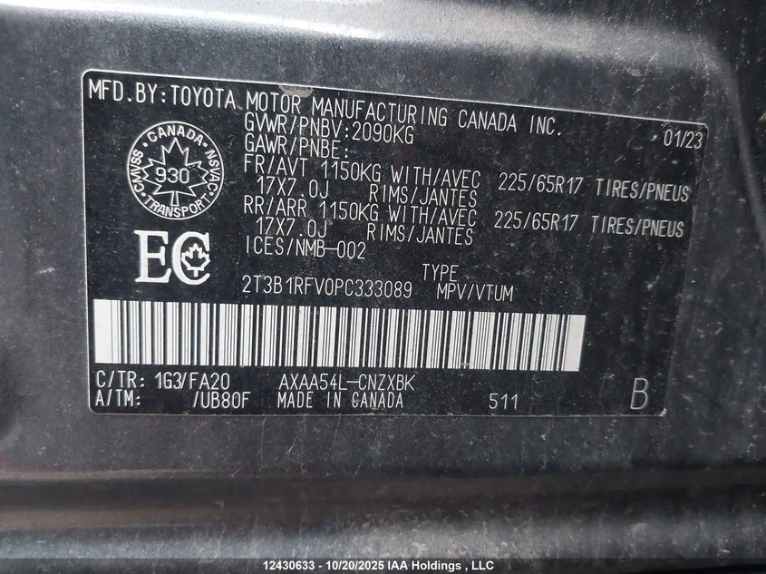 2T3B1RFV0PC333089 2023 TOYOTA RAV 4 photo no. 9