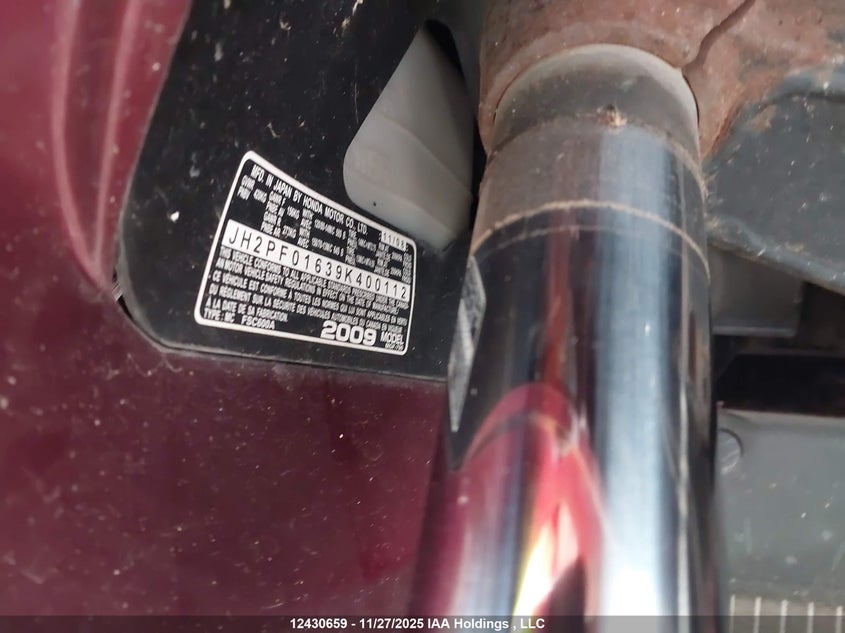 2009 Honda Fsc600 A VIN: JH2PF01639K400112 Lot: 12430659