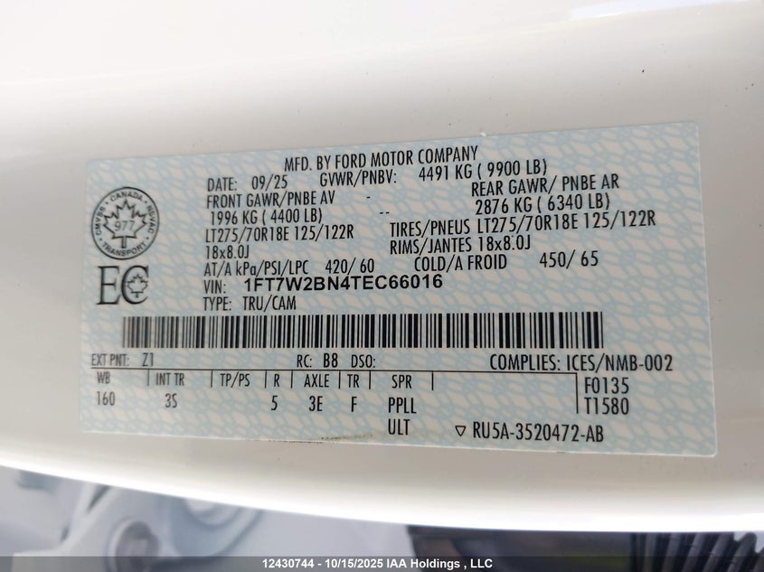 1FT7W2BN4TEC66016 2026 FORD F250 photo no. 9