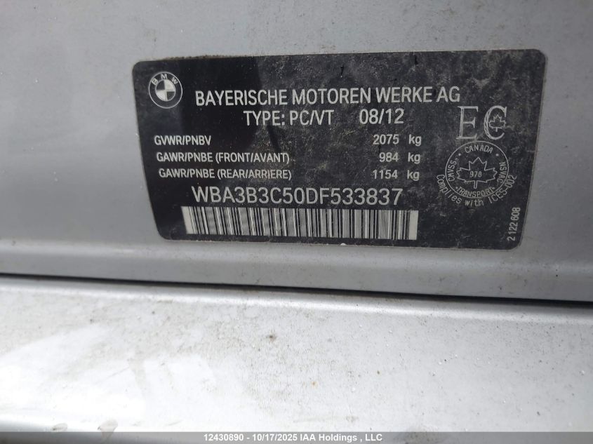 2013 BMW 328I xDrive/xDrive Classic Line VIN: WBA3B3C50DF533837 Lot: 12430890