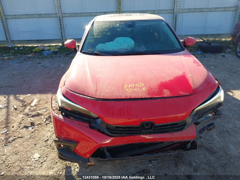 2022 Honda Civic Touring VIN: 2HGFE1F95NH000376 Lot: 12431058