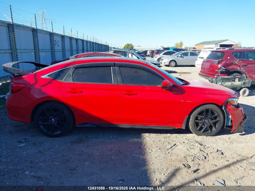 2022 Honda Civic Touring VIN: 2HGFE1F95NH000376 Lot: 12431058