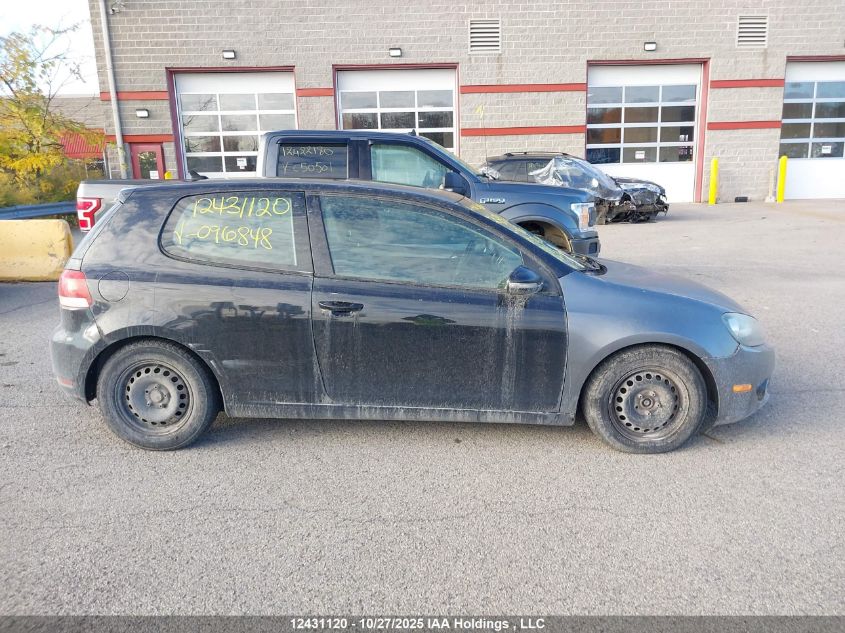 2012 Volkswagen Golf VIN: WVWAA7AJ5CW096848 Lot: 12431120