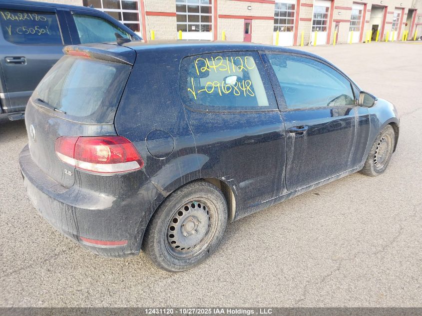 2012 Volkswagen Golf VIN: WVWAA7AJ5CW096848 Lot: 12431120