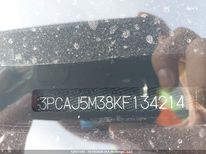 2019 Infiniti Qx50 Essential/Pure VIN: 3PCAJ5M38KF134214 Lot: 12431143