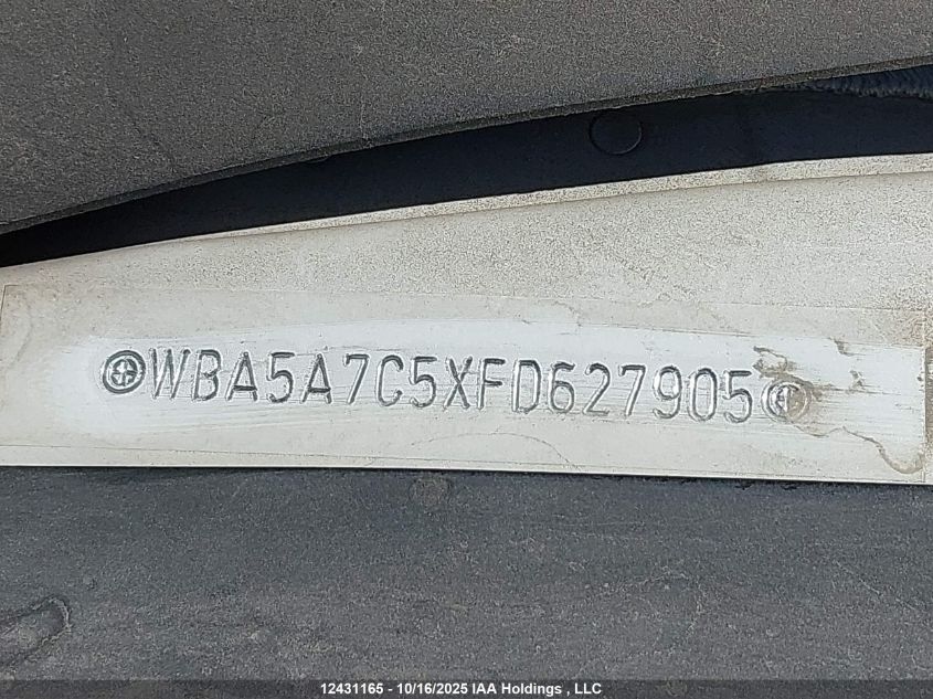 2015 BMW 528 Xi VIN: WBA5A7C5XFD627905 Lot: 12431165