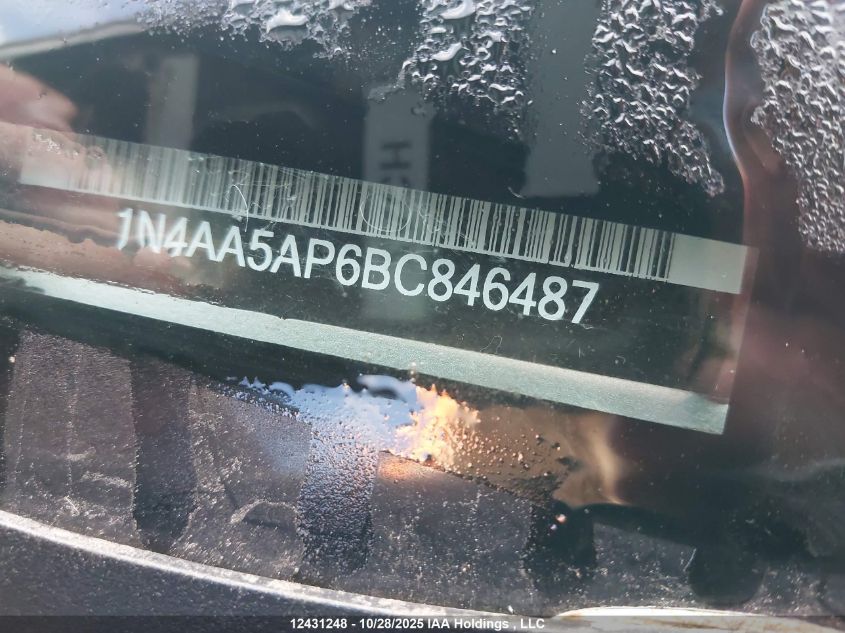 2011 Nissan Maxima S/Sv VIN: 1N4AA5AP6BC846487 Lot: 12431248