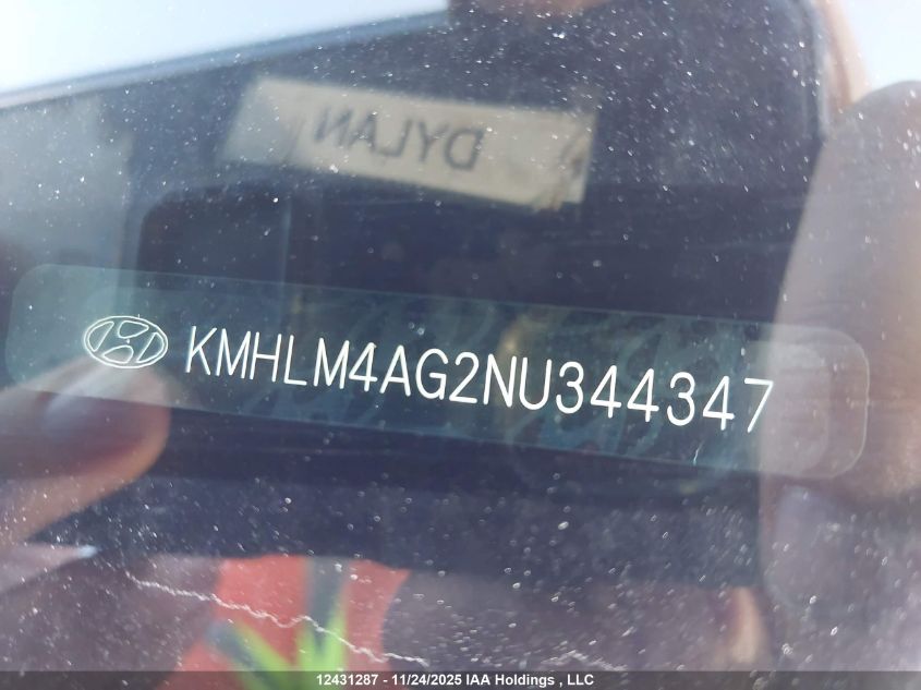 2022 Hyundai Elantra Sel VIN: KMHLM4AG2NU344347 Lot: 12431287