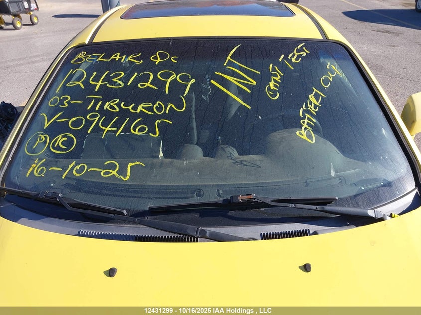 2003 Hyundai Tiburon VIN: KMHHN65F93U094165 Lot: 12431299