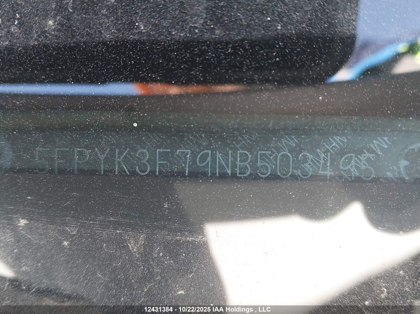 2022 Honda Ridgeline Touring VIN: 5FPYK3F79NB503495 Lot: 12431384