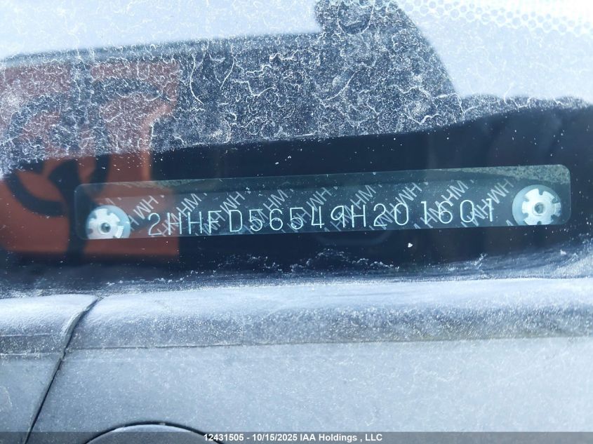 2009 Acura Csx VIN: 2HHFD56549H201601 Lot: 12431505