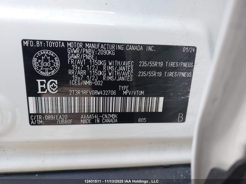 2T3R1RFV0RW432706 2024 TOYOTA RAV 4 photo no. 9