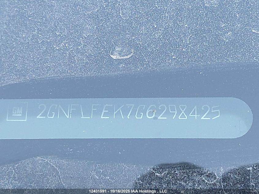 2016 Chevrolet Equinox Lt VIN: 2GNFLFEK7G6298425 Lot: 12431591