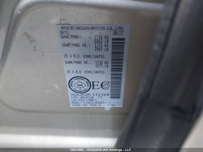 5N1DL1FS0PC332368 2023 INFINITI QX60 photo no. 9