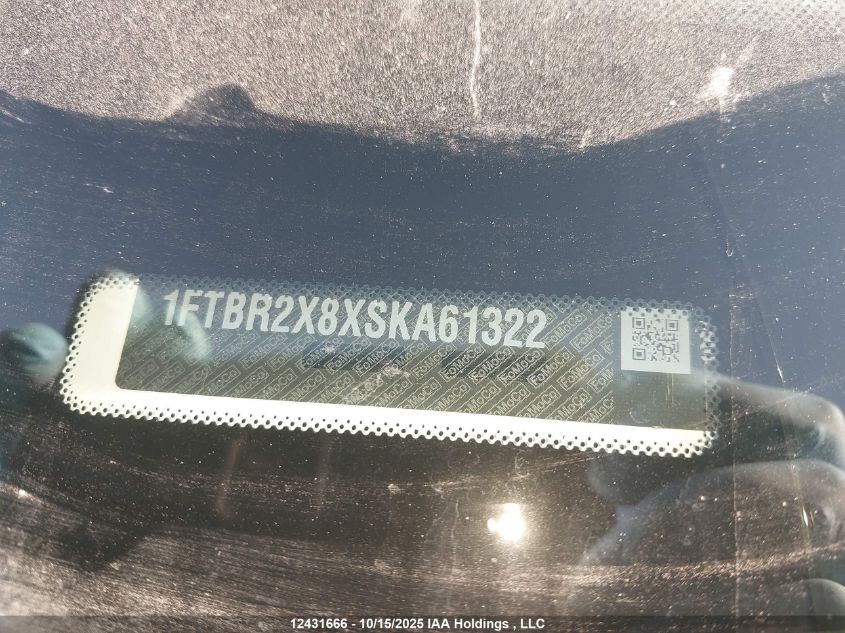2025 Ford Transit T-250 VIN: 1FTBR2X8XSKA61322 Lot: 12431666
