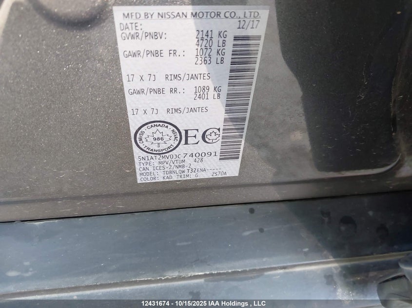 5N1AT2MV0JC740091 2018 NISSAN ROGUE photo no. 17