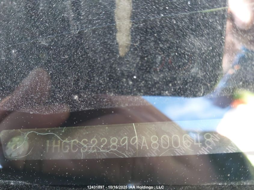 2009 Honda Accord Ex-L V6 VIN: 1HGCS22899A800648 Lot: 12431897