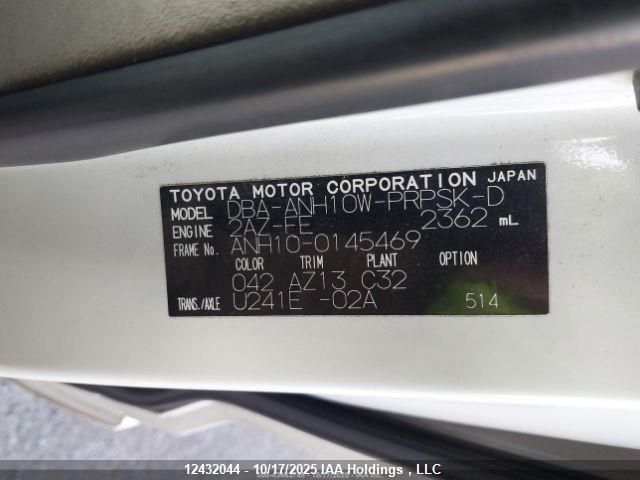 2006 Toyota Sp VIN: ANH100145469 Lot: 12432044