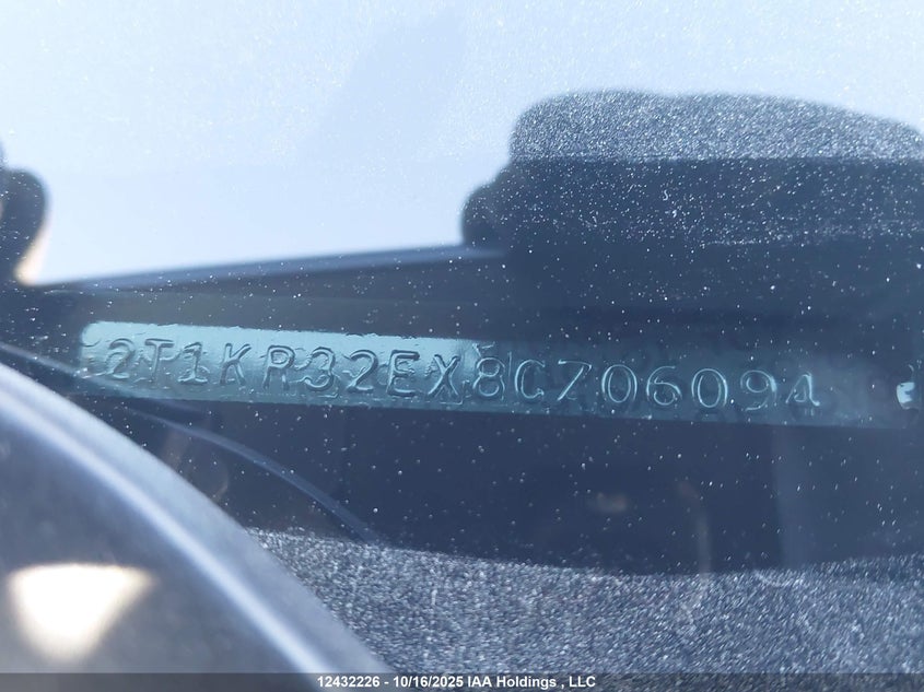 2008 Toyota Corolla Matrix Xr VIN: 2T1KR32EX8C706094 Lot: 12432226