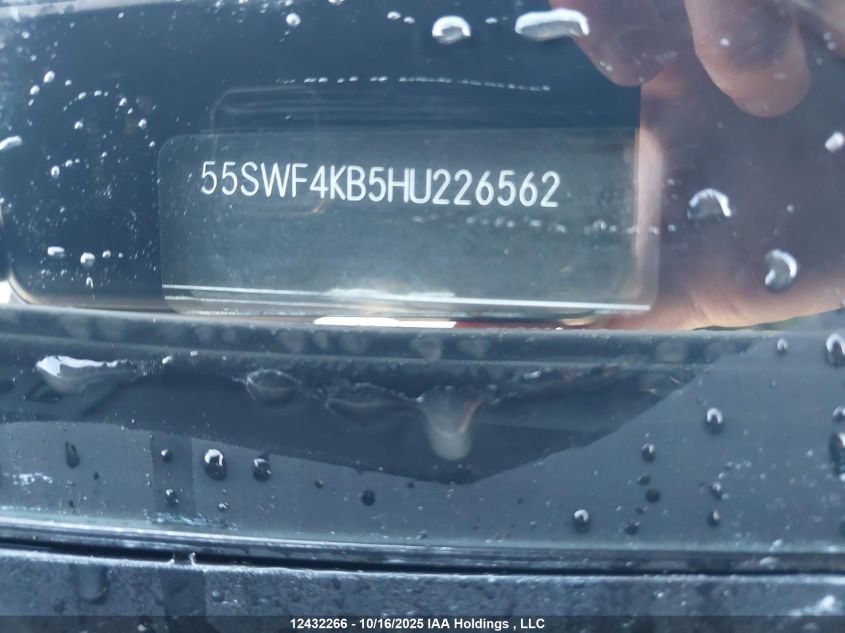 2017 Mercedes-Benz C 300 4Matic VIN: 55SWF4KB5HU226562 Lot: 12432266