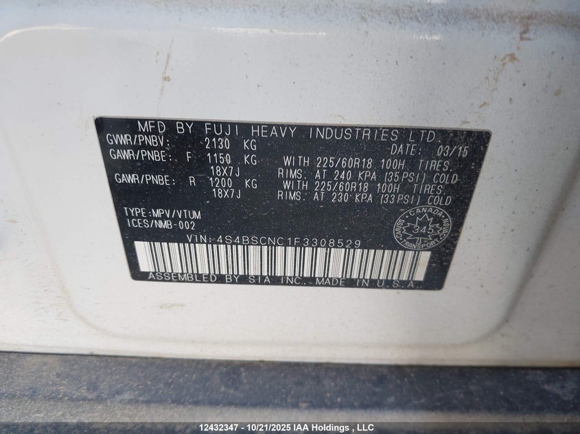 4S4BSCNC1F3308529 2015 SUBARU OUTBACK photo no. 18