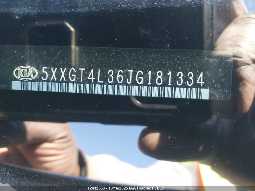2018 Kia Optima Lx/S VIN: 5XXGT4L36JG181334 Lot: 12432563