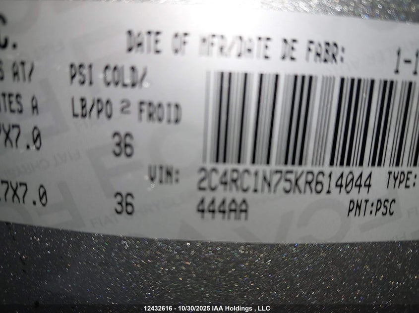 2C4RC1N75KR614044 2019 CHRYSLER PACIFICA photo no. 18